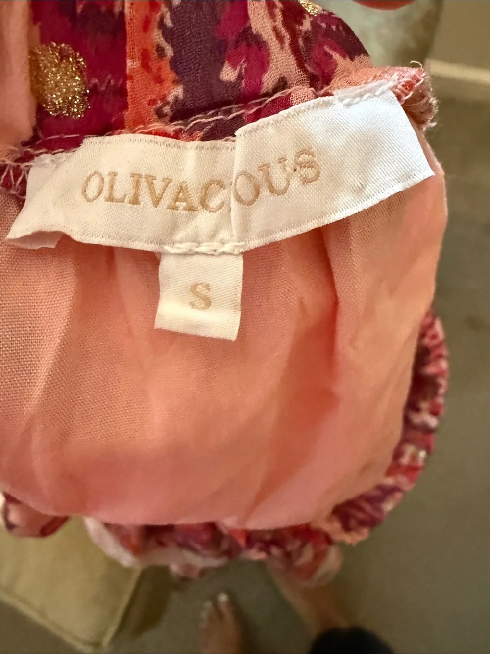 Olivaceous Pink & Purple Floral Lace-Trim Tiered Skater Skirt